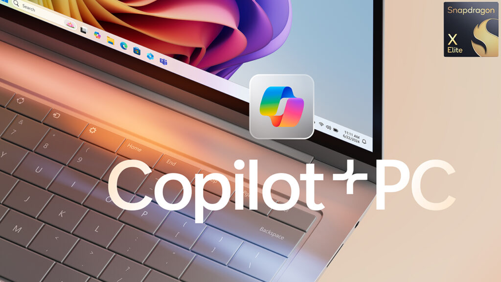 Windows Copilot+ PC powered by Snapdragon X Elite, featuring AI-driven enhancements like Auto Super Resolution (ASR) for improved gaming visuals